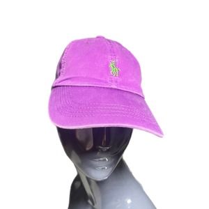 Vintage Polo Ralph Lauren Purple hat leather fasten